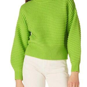 Tanya Taylor Vibrant Green Cowl Neck Sweater